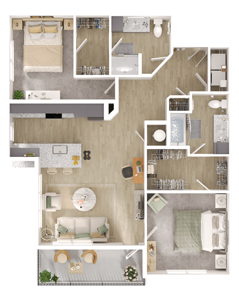 a floor plan of a house with a bedroom and a living room